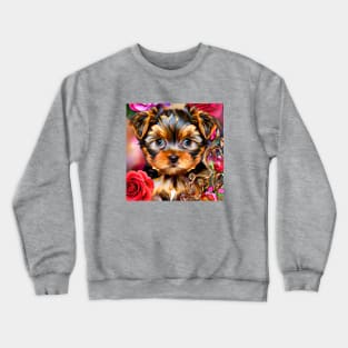 Cute Yorkie Puppy Crewneck Sweatshirt